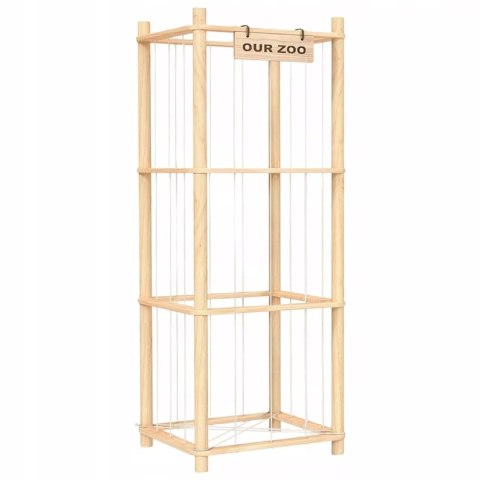 Regał na Pluszaki Organizer na Zabawki Drewniany Stojak Kosz Pojemnik Luxma