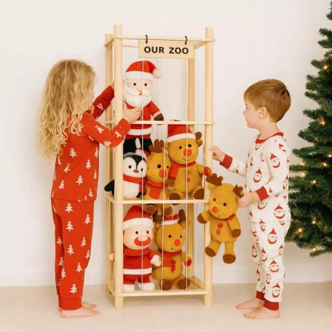 Regał na Pluszaki Organizer na Zabawki Drewniany Stojak Kosz Pojemnik Luxma