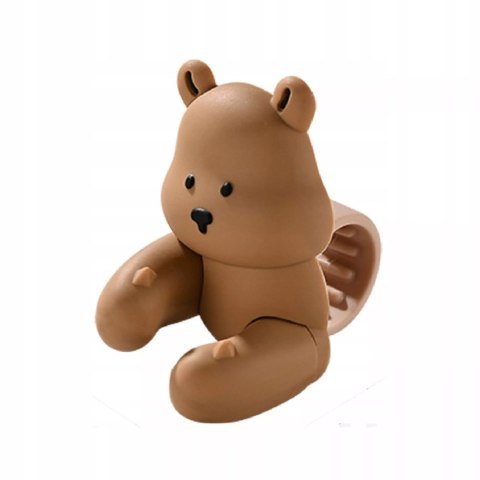 Silikonowa osłona na klamkę - anty uderzeniowy ochraniacz drzwi miś brązowy Luxma