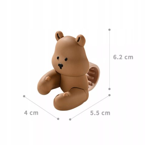 Silikonowa osłona na klamkę - anty uderzeniowy ochraniacz drzwi miś brązowy Luxma