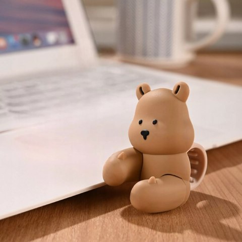 Silikonowa osłona na klamkę - anty uderzeniowy ochraniacz drzwi miś brązowy Luxma