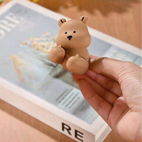 Silikonowa osłona na klamkę - anty uderzeniowy ochraniacz drzwi miś brązowy Luxma