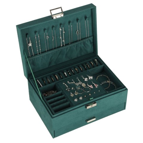 Szkatułka kuferek na biżuterię organizer zielony Kik Sp. z o. o. Sp. k.