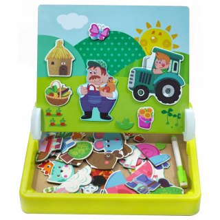 Tablica suchościeralna magnetyczna układanka farma zwierzątka ZKB Luxma