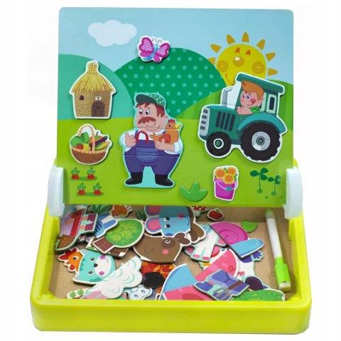 Tablica suchościeralna magnetyczna układanka farma zwierzątka ZKB Luxma