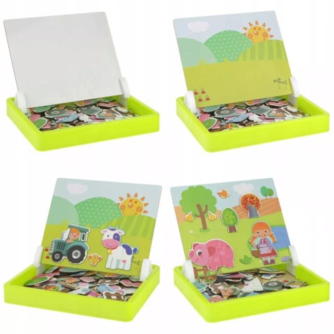 Tablica suchościeralna magnetyczna układanka farma zwierzątka ZKB Luxma