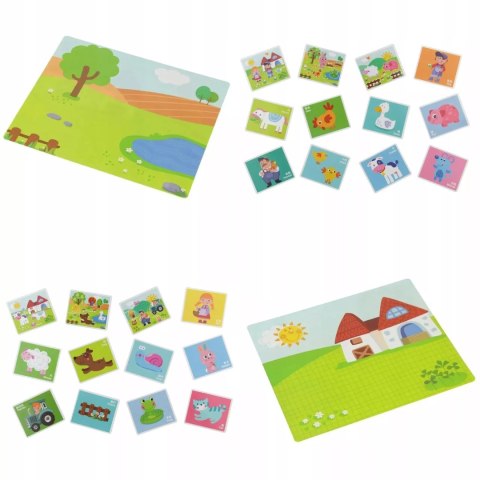 Tablica suchościeralna magnetyczna układanka farma zwierzątka ZKB Luxma