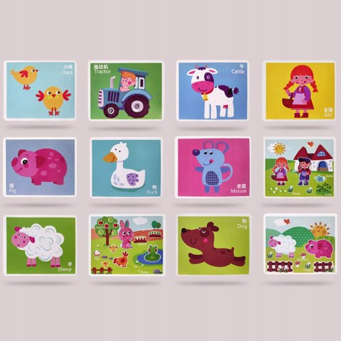 Tablica suchościeralna magnetyczna układanka farma zwierzątka ZKB Luxma