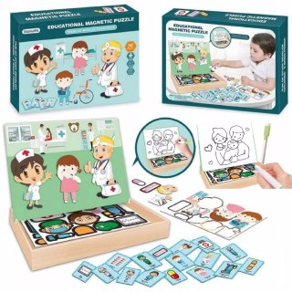 Tablica suchościeralna magnetyczna układanka lekarz doktor edukacyjna Luxma