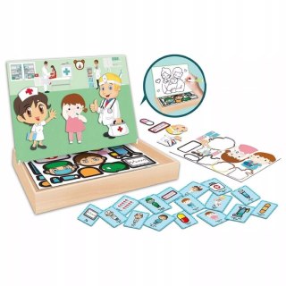 Tablica suchościeralna magnetyczna układanka lekarz doktor edukacyjna Luxma