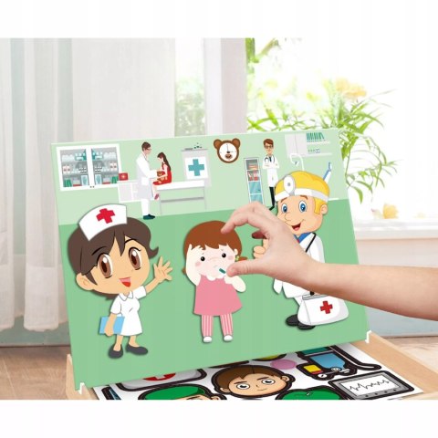 Tablica suchościeralna magnetyczna układanka lekarz doktor edukacyjna Luxma