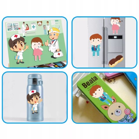 Tablica suchościeralna magnetyczna układanka lekarz doktor edukacyjna Luxma