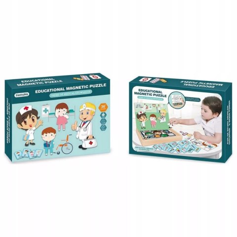 Tablica suchościeralna magnetyczna układanka lekarz doktor edukacyjna Luxma