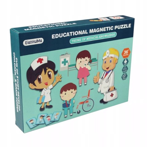Tablica suchościeralna magnetyczna układanka lekarz doktor edukacyjna Luxma