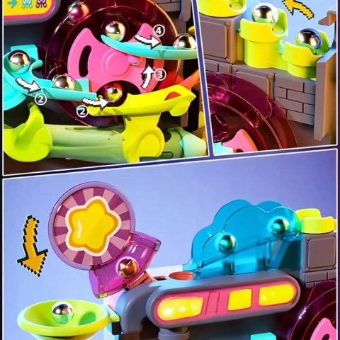 Tor Kulkowy Montessori Gra Zręcznościowa Labirynt 3D 16 Poziomów dla Dzieci Luxma