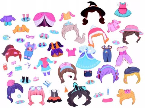 Układanka magnetyczna ubieranka dziewczynki kreatywne puzzle 51 magnesów Luxma