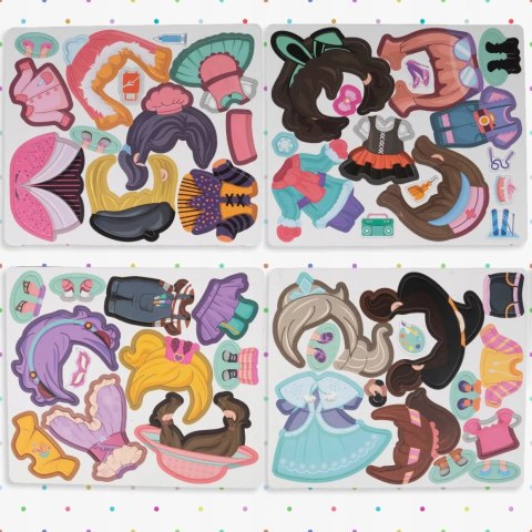 Układanka magnetyczna ubieranka dziewczynki kreatywne puzzle 51 magnesów Luxma