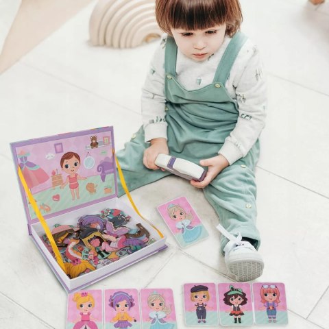 Układanka magnetyczna ubieranka dziewczynki kreatywne puzzle 51 magnesów Luxma