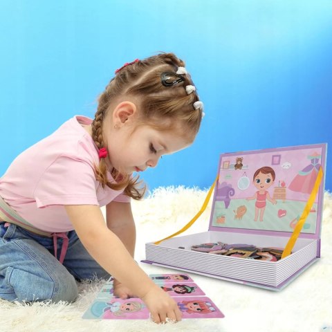 Układanka magnetyczna ubieranka dziewczynki kreatywne puzzle 51 magnesów Luxma