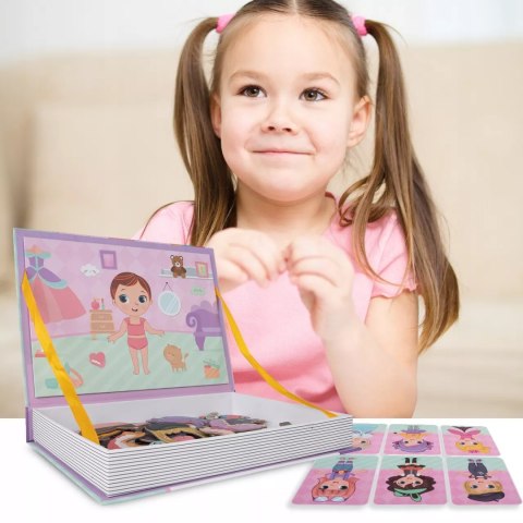 Układanka magnetyczna ubieranka dziewczynki kreatywne puzzle 51 magnesów Luxma