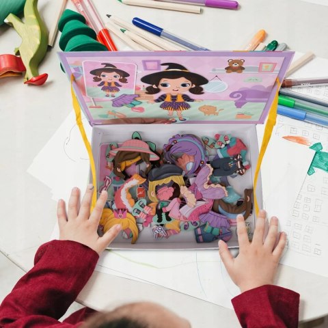 Układanka magnetyczna ubieranka dziewczynki kreatywne puzzle 51 magnesów Luxma