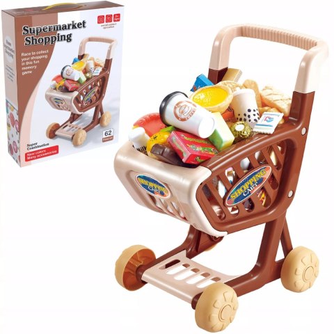 Wózek sklepowy koszyk dla dzieci słodycze ciastka napoje sklep 62 el. Luxma