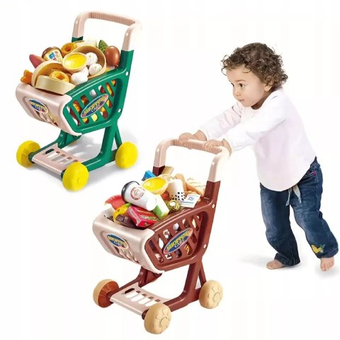 Wózek sklepowy koszyk dla dzieci słodycze ciastka napoje sklep 62 el. Luxma