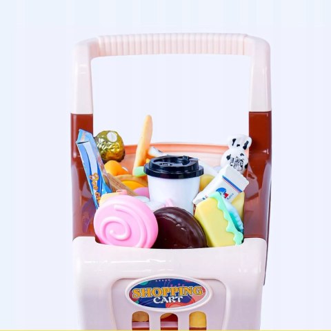 Wózek sklepowy koszyk dla dzieci słodycze ciastka napoje sklep 62 el. Luxma