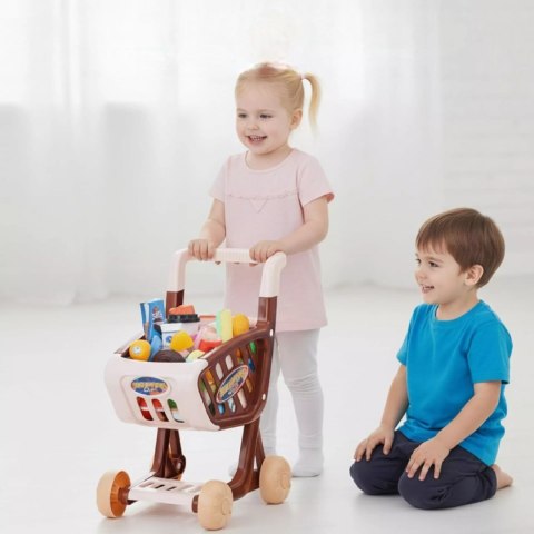 Wózek sklepowy koszyk dla dzieci słodycze ciastka napoje sklep 62 el. Luxma