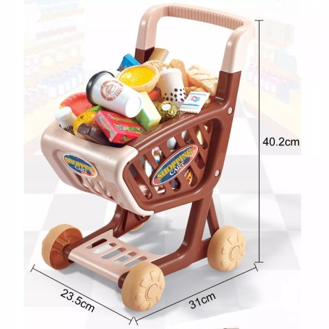 Wózek sklepowy koszyk dla dzieci słodycze ciastka napoje sklep 62 el. Luxma