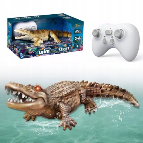 Zdalnie sterowany krokodyl do wanny-zabawka do kąpieli LED pilot dla dzieci Luxma