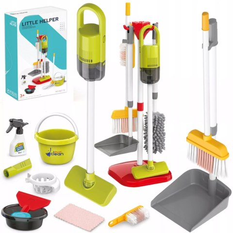 Zestaw do Sprzątania Elektroniczny Odkurzacz Mop Wiaderko Akcesoria Stojak Luxma