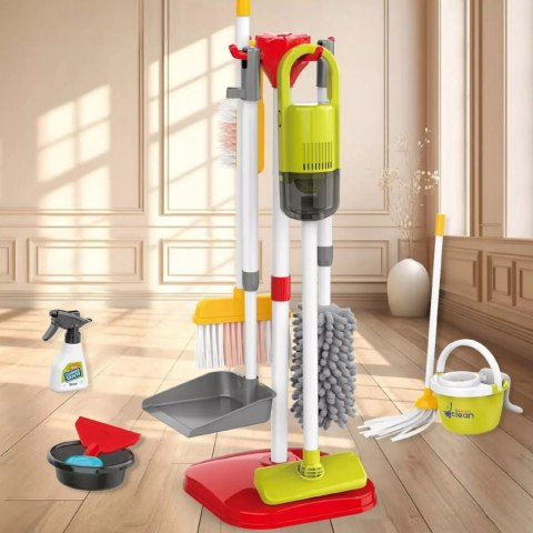 Zestaw do Sprzątania Elektroniczny Odkurzacz Mop Wiaderko Akcesoria Stojak Luxma