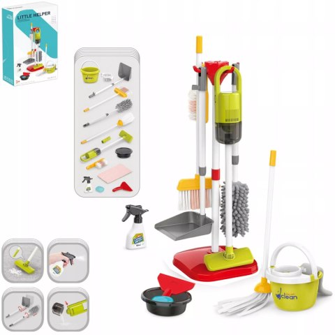 Zestaw do Sprzątania Elektroniczny Odkurzacz Mop Wiaderko Akcesoria Stojak Luxma