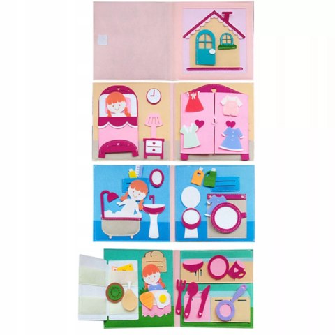 Cicha Książeczka dla dzieci Tablica Manipulacyjna Montessori Filc akcesoria Luxma