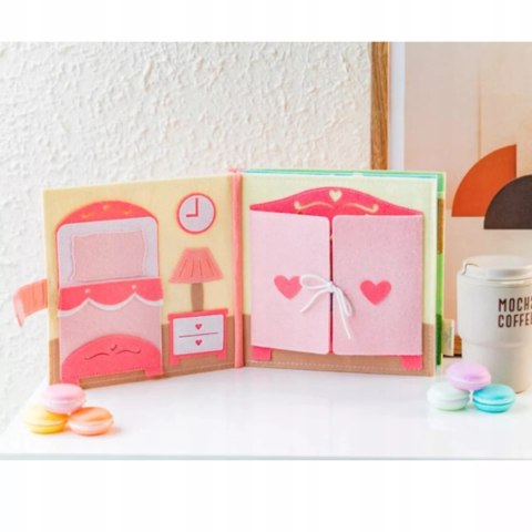 Cicha Książeczka dla dzieci Tablica Manipulacyjna Montessori Filc akcesoria Luxma