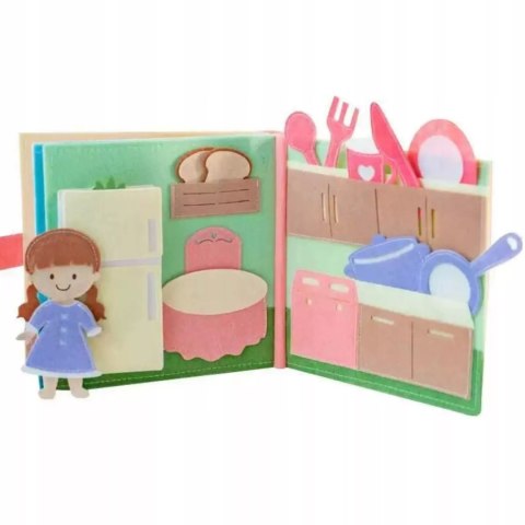 Cicha Książeczka dla dzieci Tablica Manipulacyjna Montessori Filc akcesoria Luxma