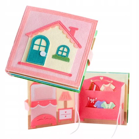 Cicha Książeczka dla dzieci Tablica Manipulacyjna Montessori Filc akcesoria Luxma