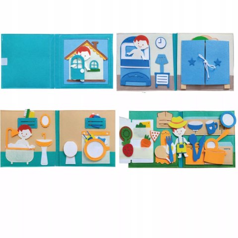 Cicha Książeczka dla dzieci Tablica Manipulacyjna Montessori Filcowa dom Luxma