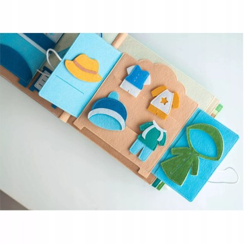 Cicha Książeczka dla dzieci Tablica Manipulacyjna Montessori Filcowa dom Luxma