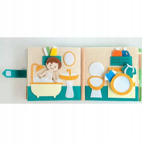 Cicha Książeczka dla dzieci Tablica Manipulacyjna Montessori Filcowa dom Luxma