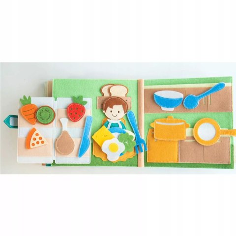 Cicha Książeczka dla dzieci Tablica Manipulacyjna Montessori Filcowa dom Luxma