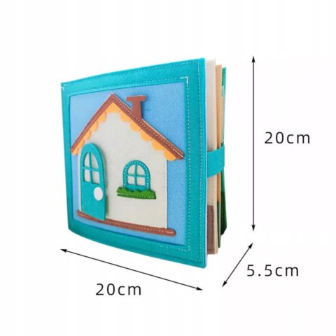 Cicha Książeczka dla dzieci Tablica Manipulacyjna Montessori Filcowa dom Luxma