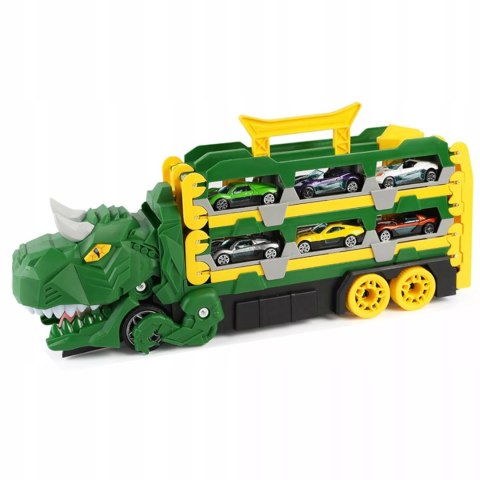Ciężarówka Dinozaur Tor Wyścigowy zjeżdżalnia 6 Aut resoraki dla Dzieci Luxma