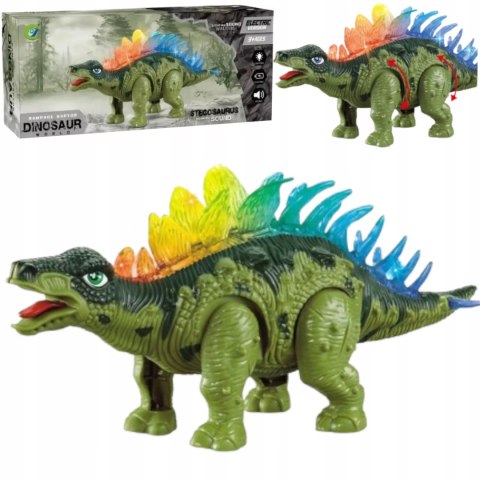 Dinozaur Stegozaur Interaktywny LED Dźwięk Chodzący dla dzieci zabawka Luxma