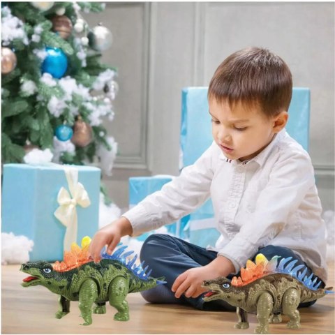 Dinozaur Stegozaur Interaktywny LED Dźwięk Chodzący dla dzieci zabawka Luxma