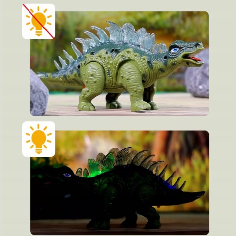 Dinozaur Stegozaur Interaktywny LED Dźwięk Chodzący dla dzieci zabawka Luxma