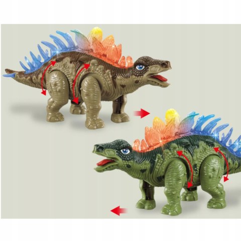 Dinozaur Stegozaur Interaktywny LED Dźwięk Chodzący dla dzieci zabawka Luxma