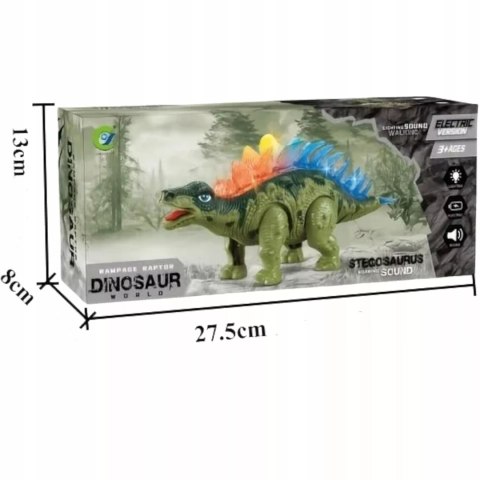 Dinozaur Stegozaur Interaktywny LED Dźwięk Chodzący dla dzieci zabawka Luxma