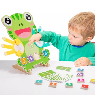 Drewniana Żabka Montessori do Nauki Liczenia Nauka przez Zabawę dla dzieci Luxma